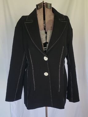 ZARA WOMAN Blazer, Large, Black & White